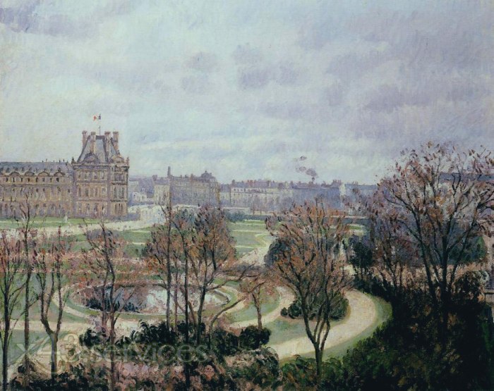 Camille Pissarro - Ansicht der Tullerien Morgen - View of the Tulleries Morning
